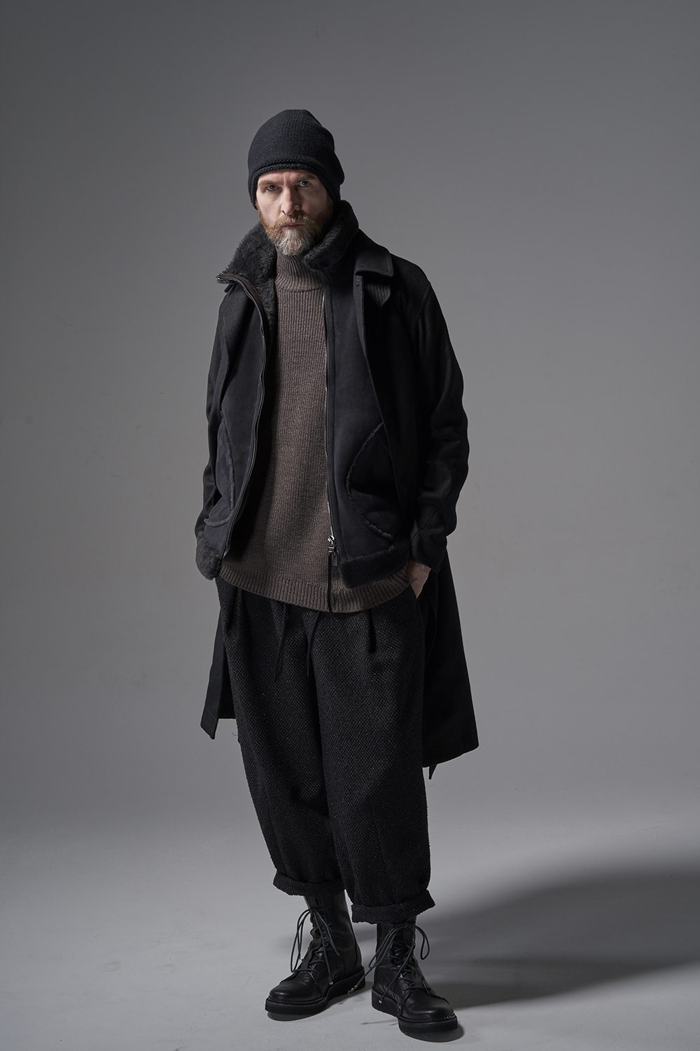 Knit High neck long sleeve Merino wool Otter Gray