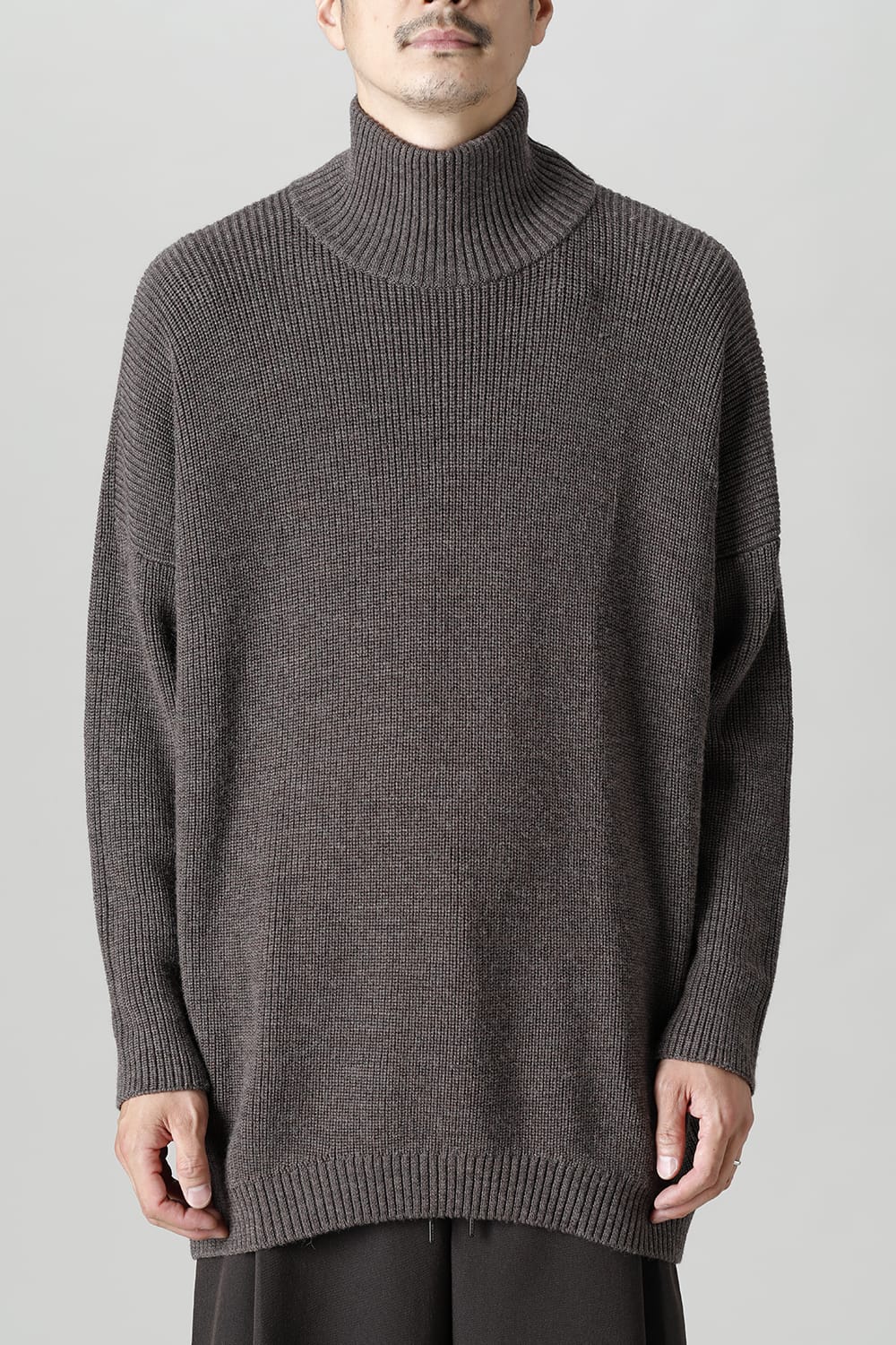 Knit High neck long sleeve Merino wool Otter Gray