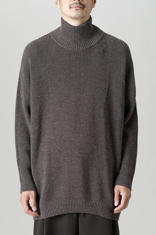 Knit High neck long sleeve Merino wool Otter Gray