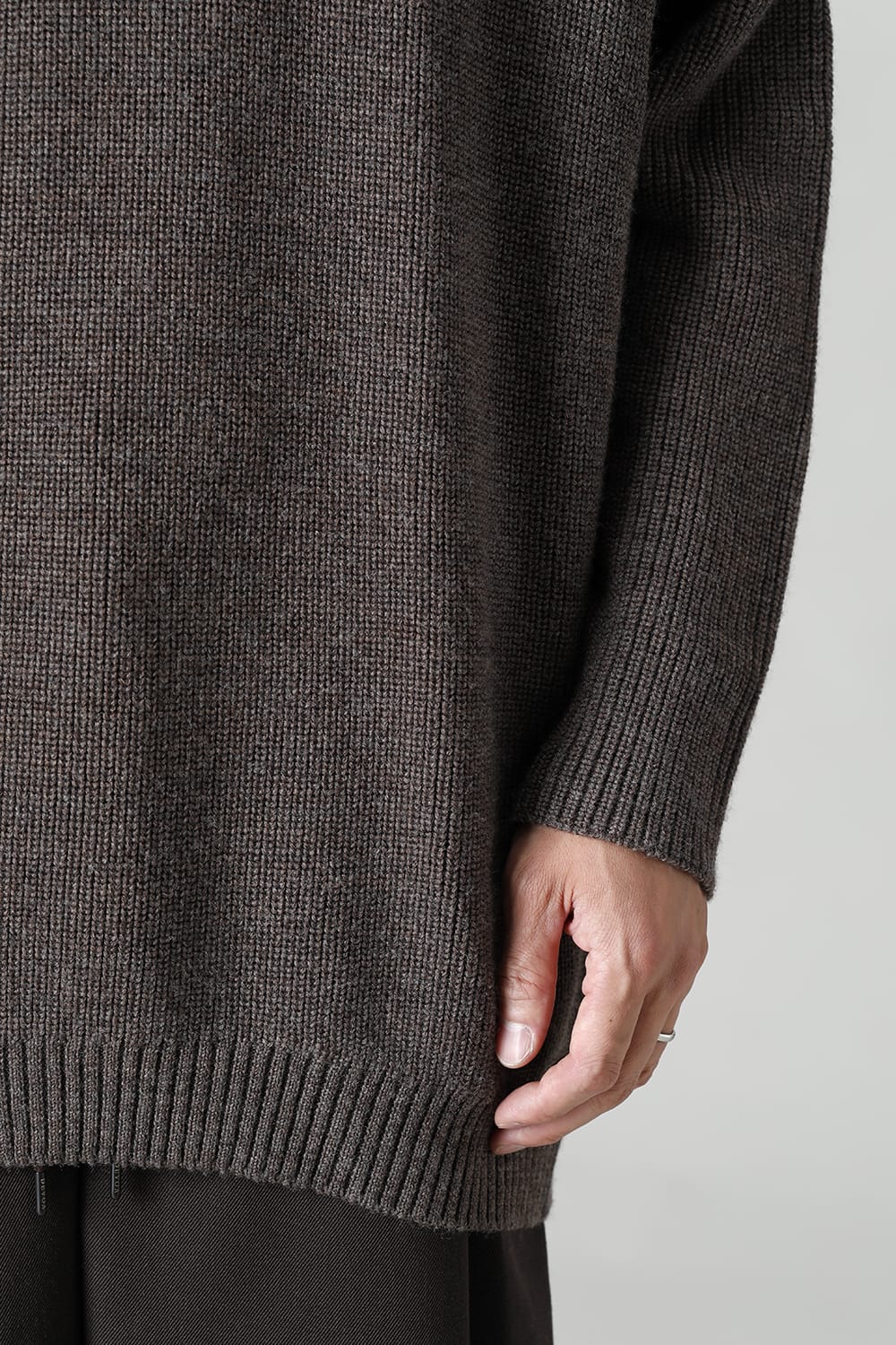 Knit High neck long sleeve Merino wool Otter Gray