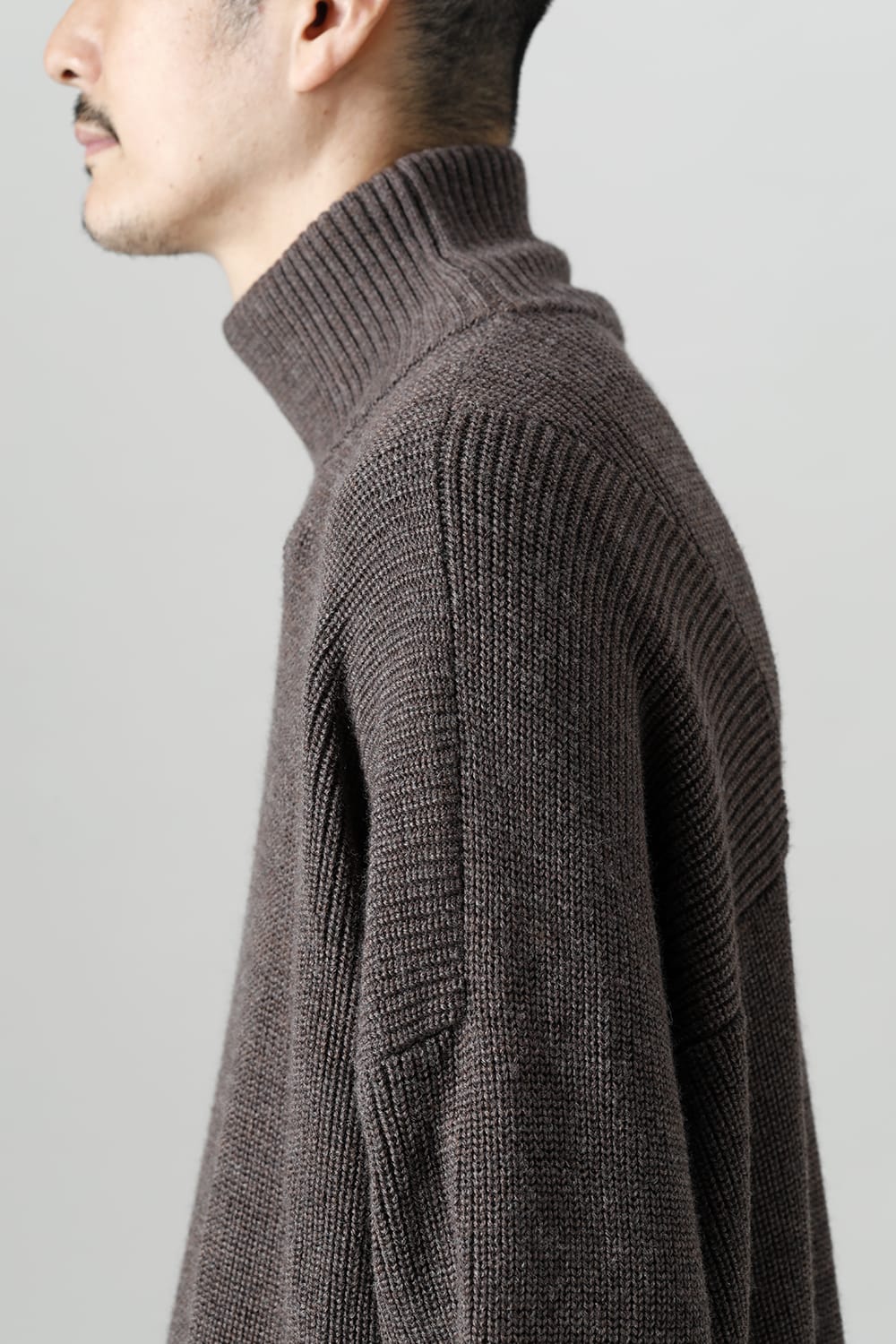 Knit High neck long sleeve Merino wool Otter Gray
