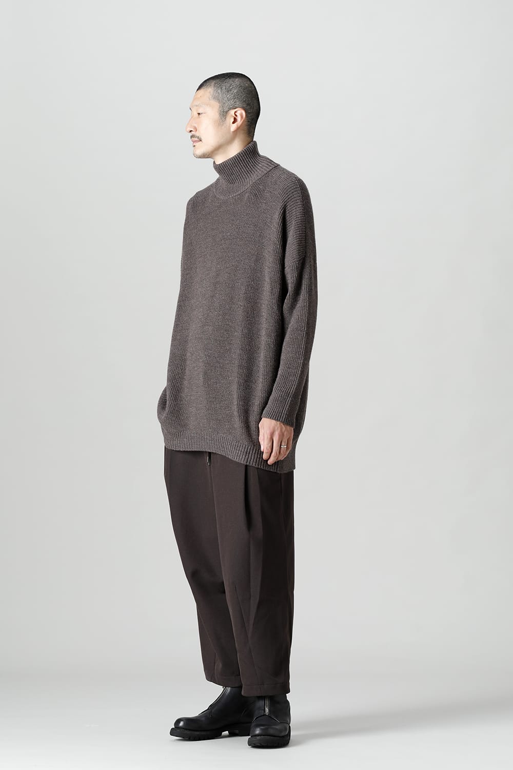 Knit High neck long sleeve Merino wool Otter Gray