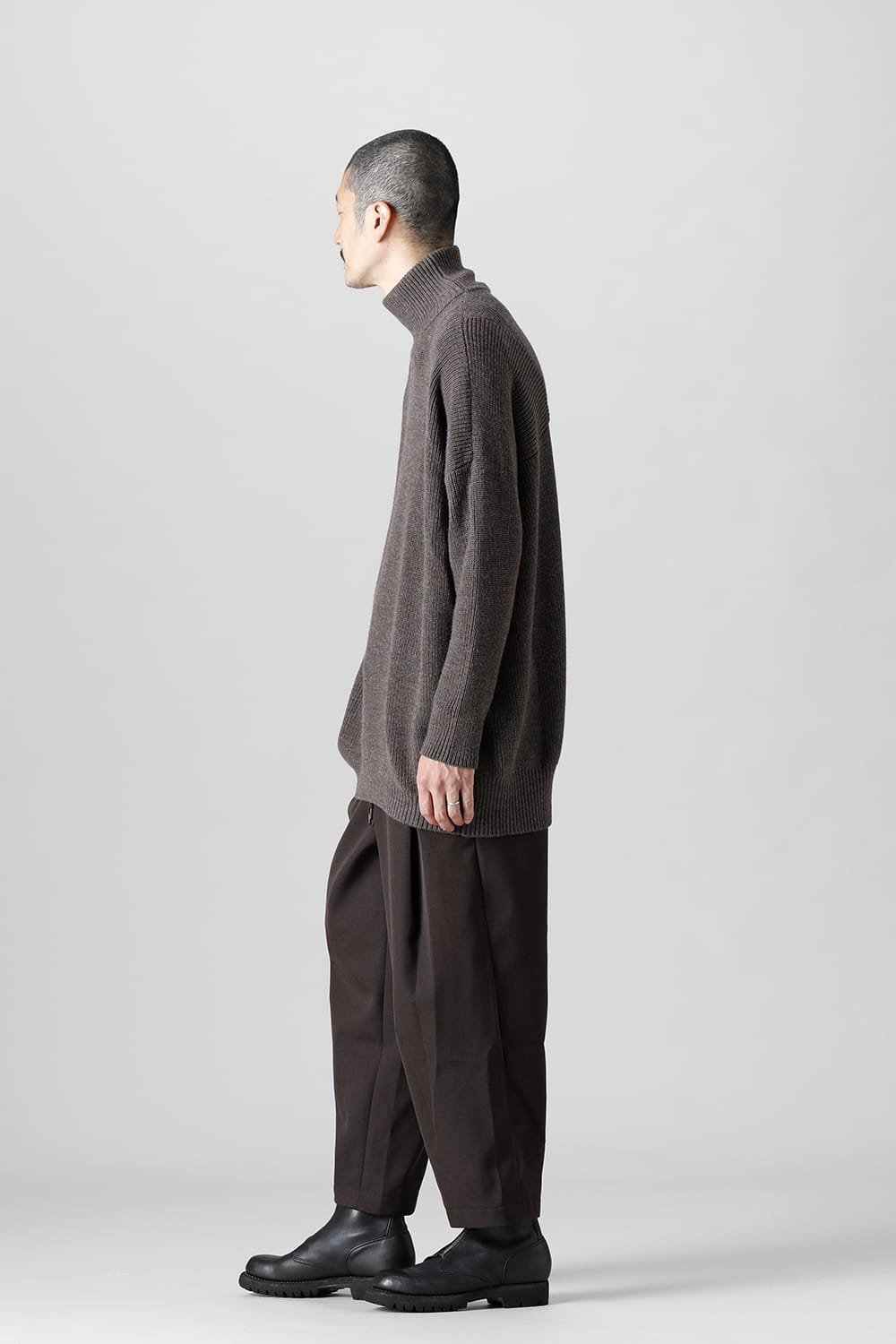 Knit High neck long sleeve Merino wool Otter Gray