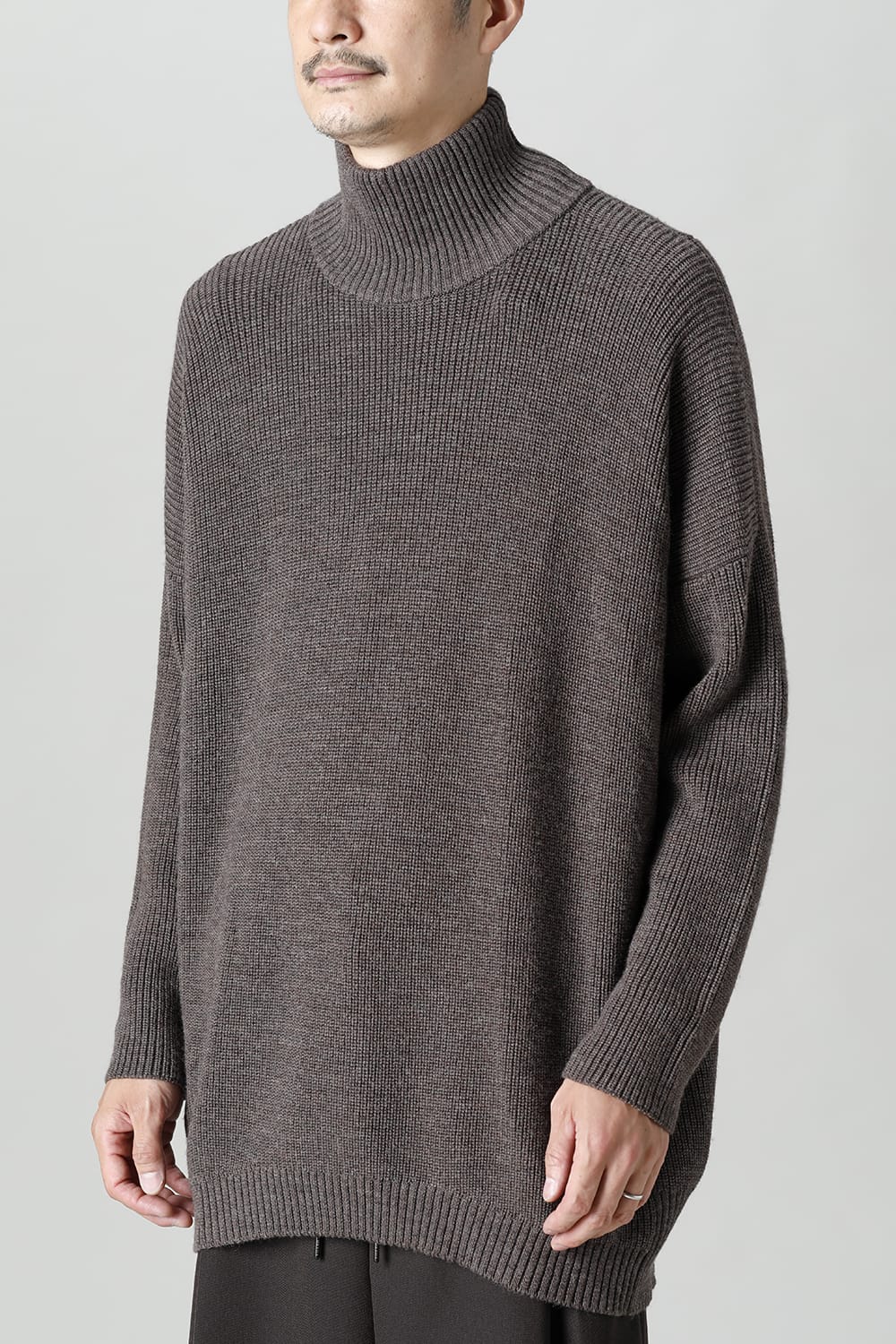 Knit High neck long sleeve Merino wool Otter Gray