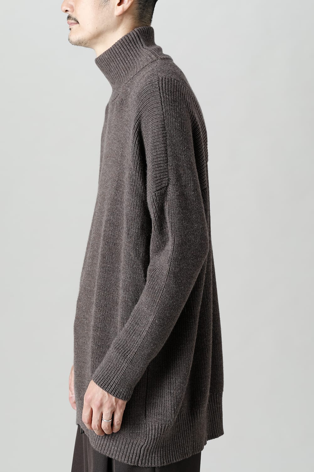Knit High neck long sleeve Merino wool Otter Gray