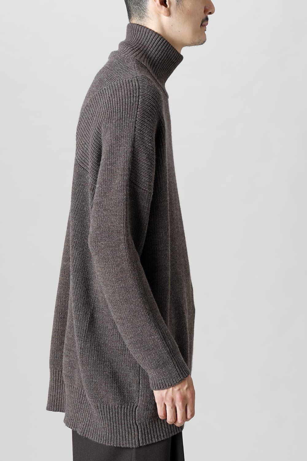 Knit High neck long sleeve Merino wool Otter Gray