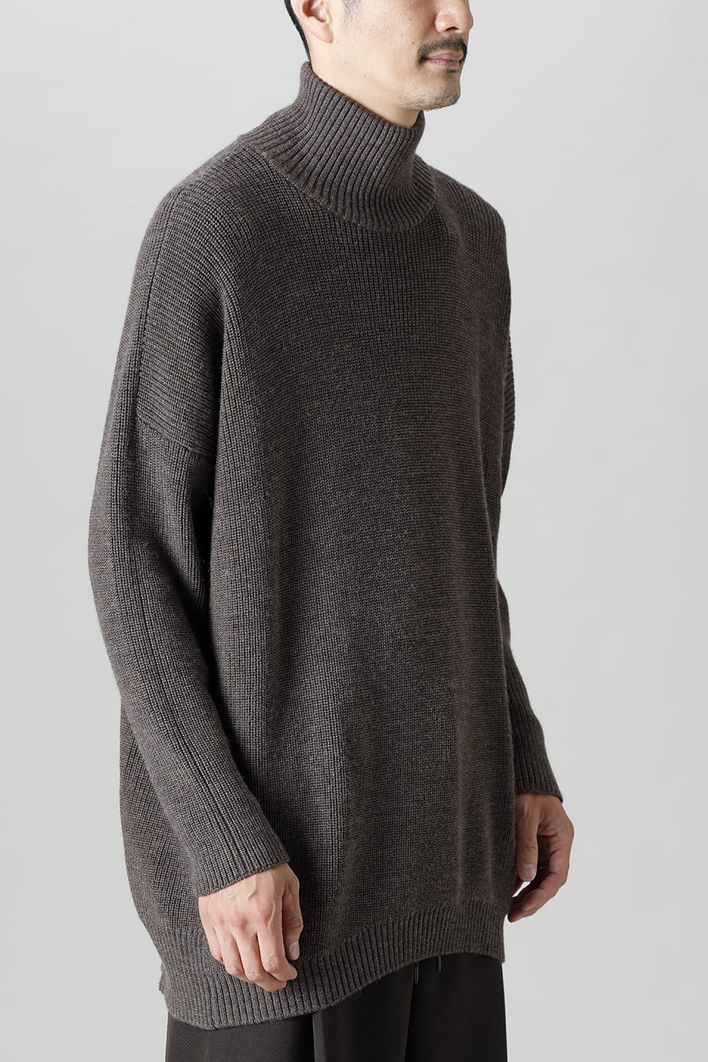Knit High neck long sleeve Merino wool Otter Gray