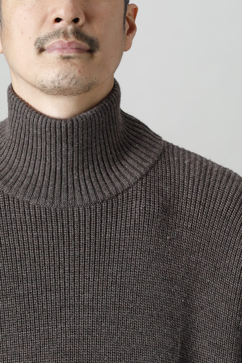 Knit High neck long sleeve Merino wool Otter Gray