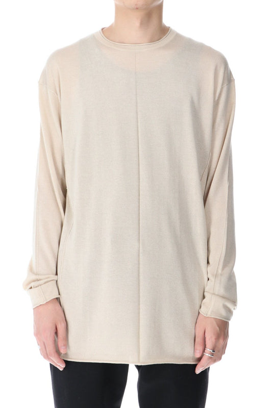 Knit long sleeve silk / cashmere Sand Beige