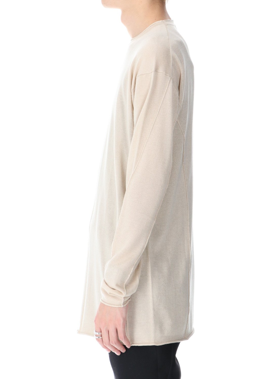 Knit long sleeve silk / cashmere Sand Beige