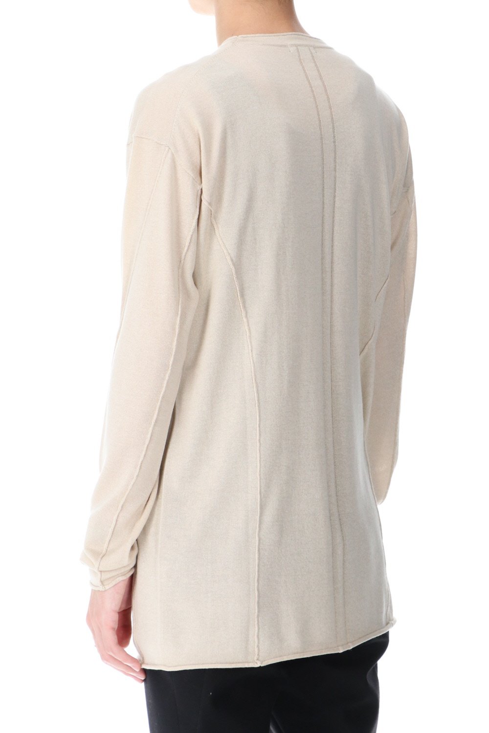 Knit long sleeve silk / cashmere Sand Beige