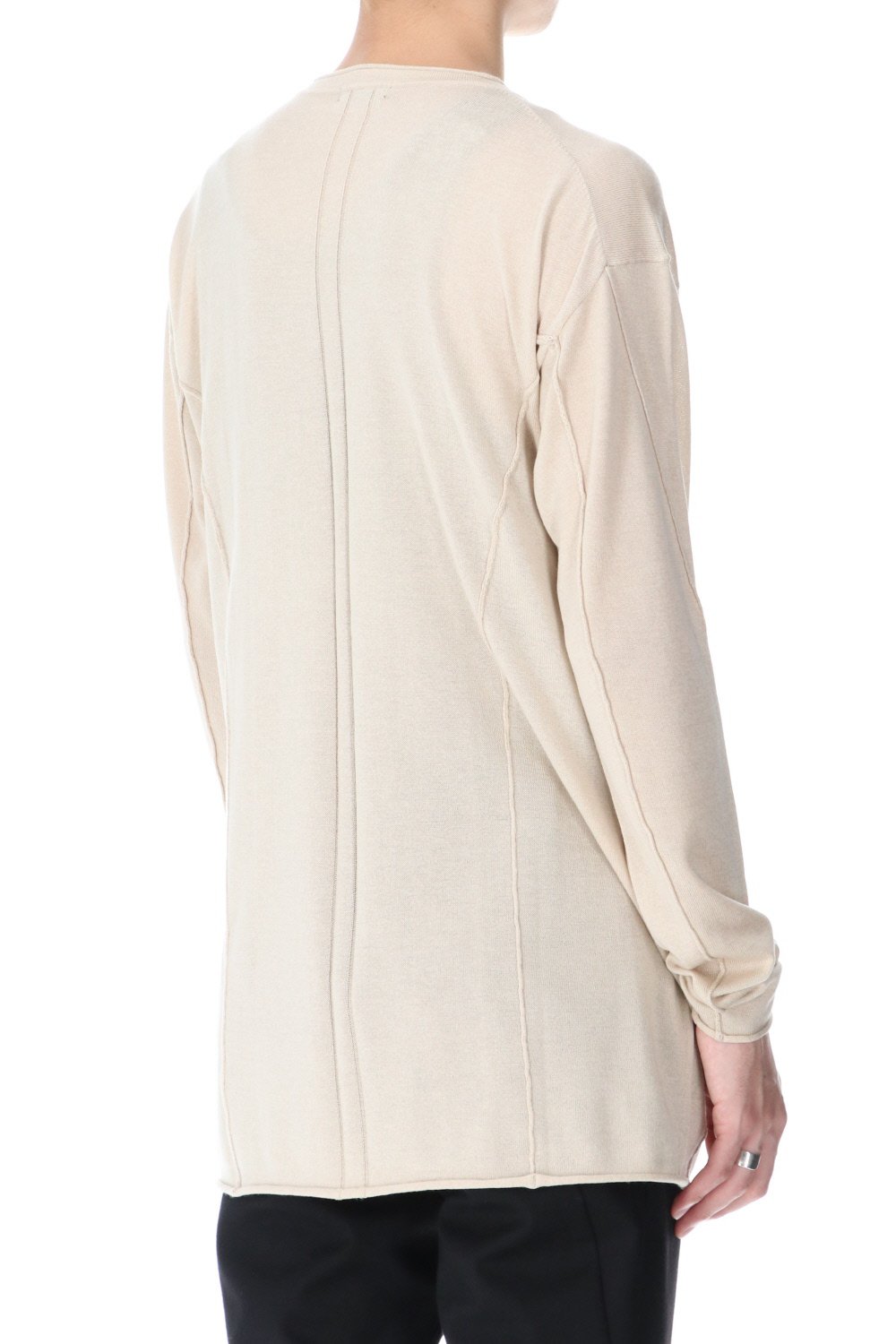 Knit long sleeve silk / cashmere Sand Beige
