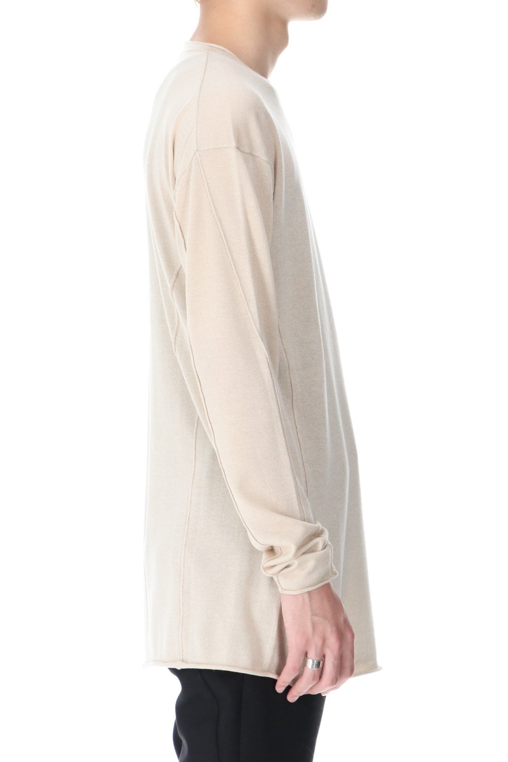 Knit long sleeve silk / cashmere Sand Beige