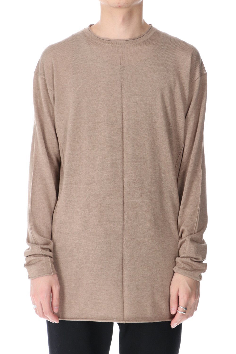 Knit long sleeve silk / cashmere Mink