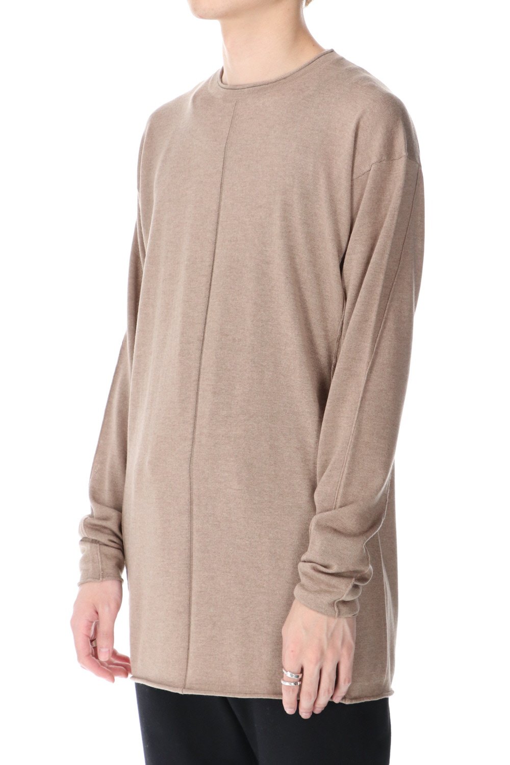 Knit long sleeve silk / cashmere Mink