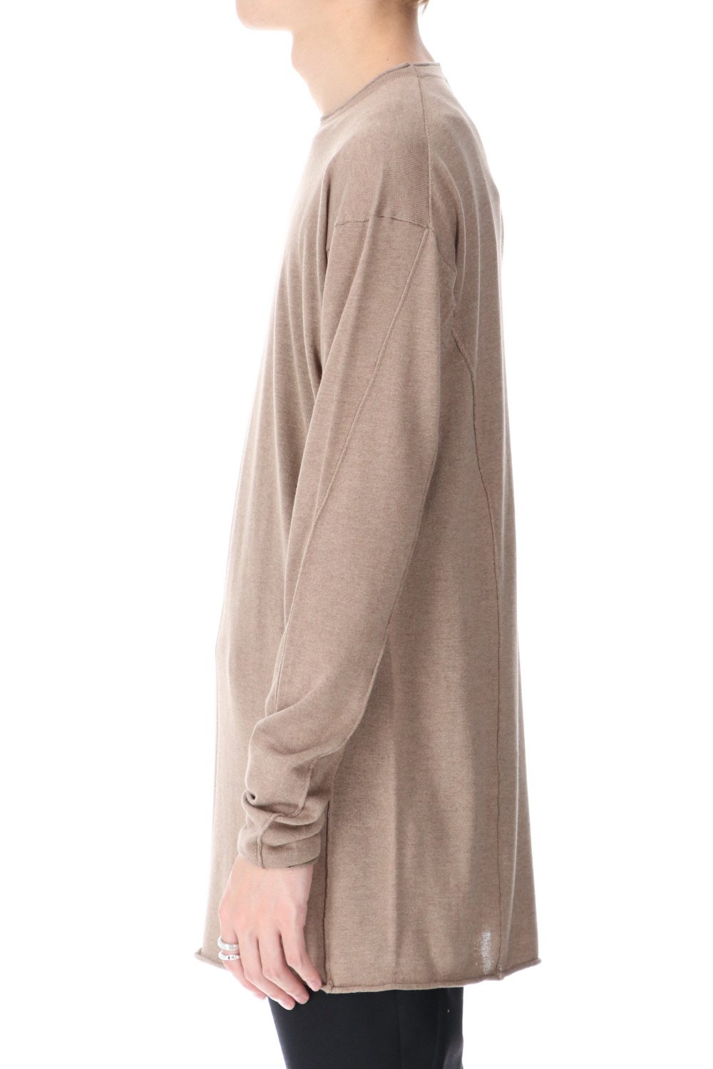 Knit long sleeve silk / cashmere Mink