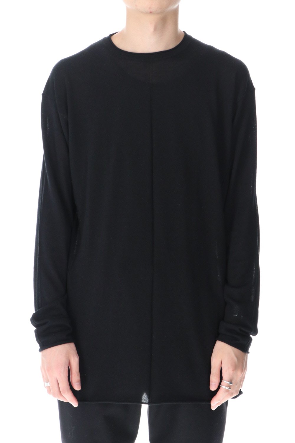 Knit long sleeve silk / cashmere Black