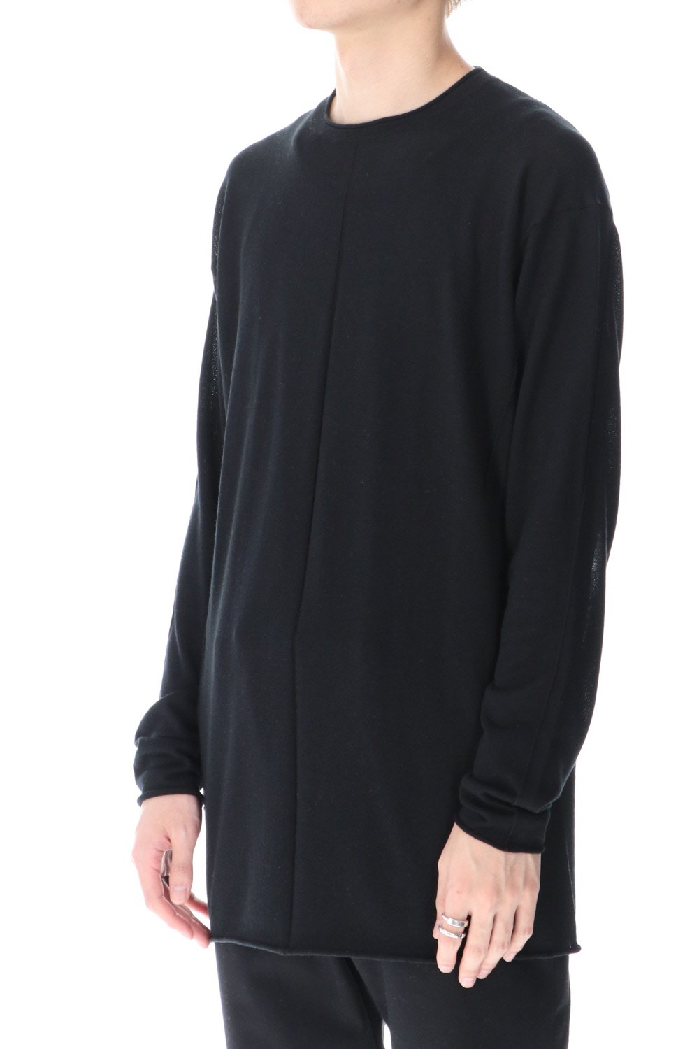 Knit long sleeve silk / cashmere Black