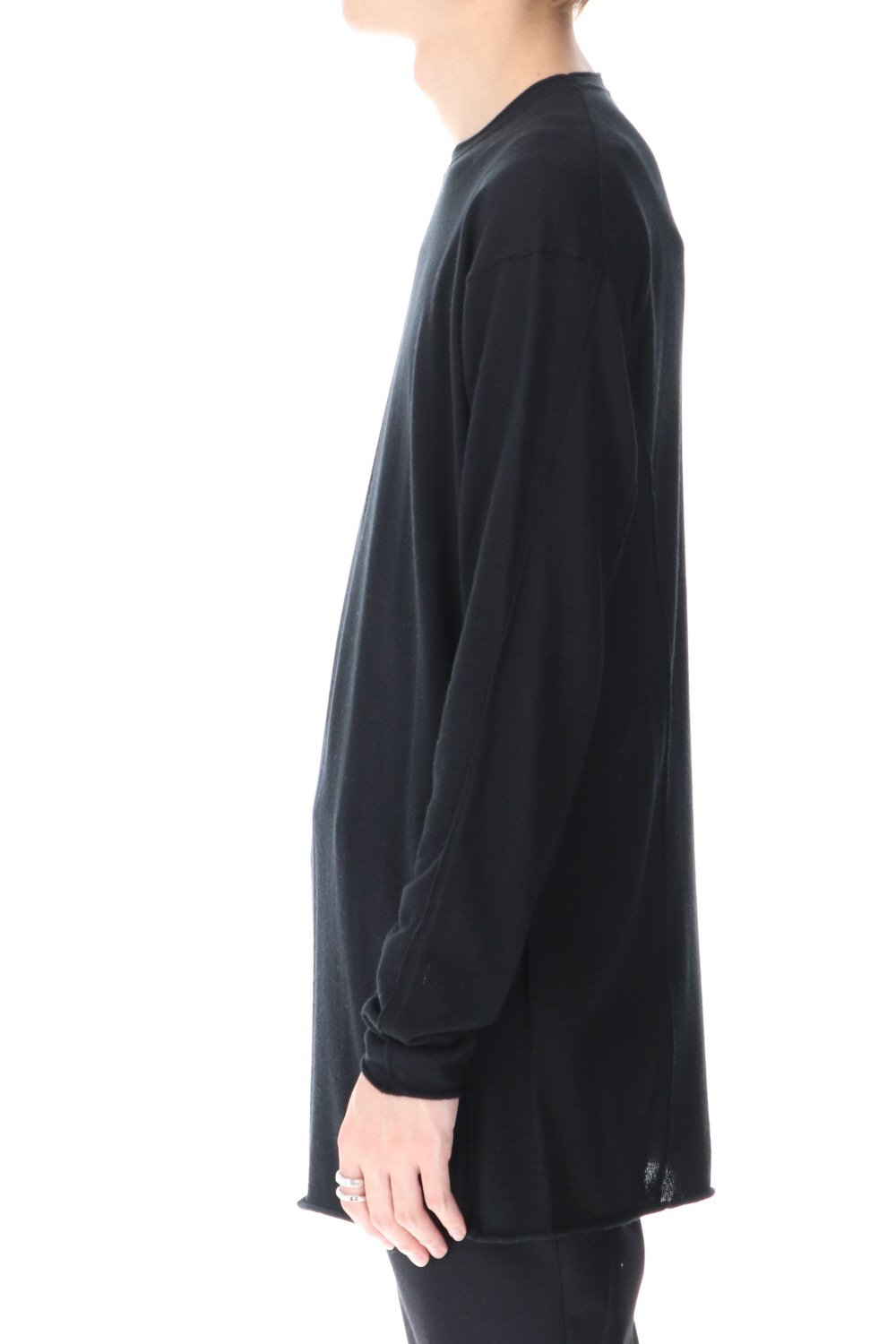 Knit long sleeve silk / cashmere Black