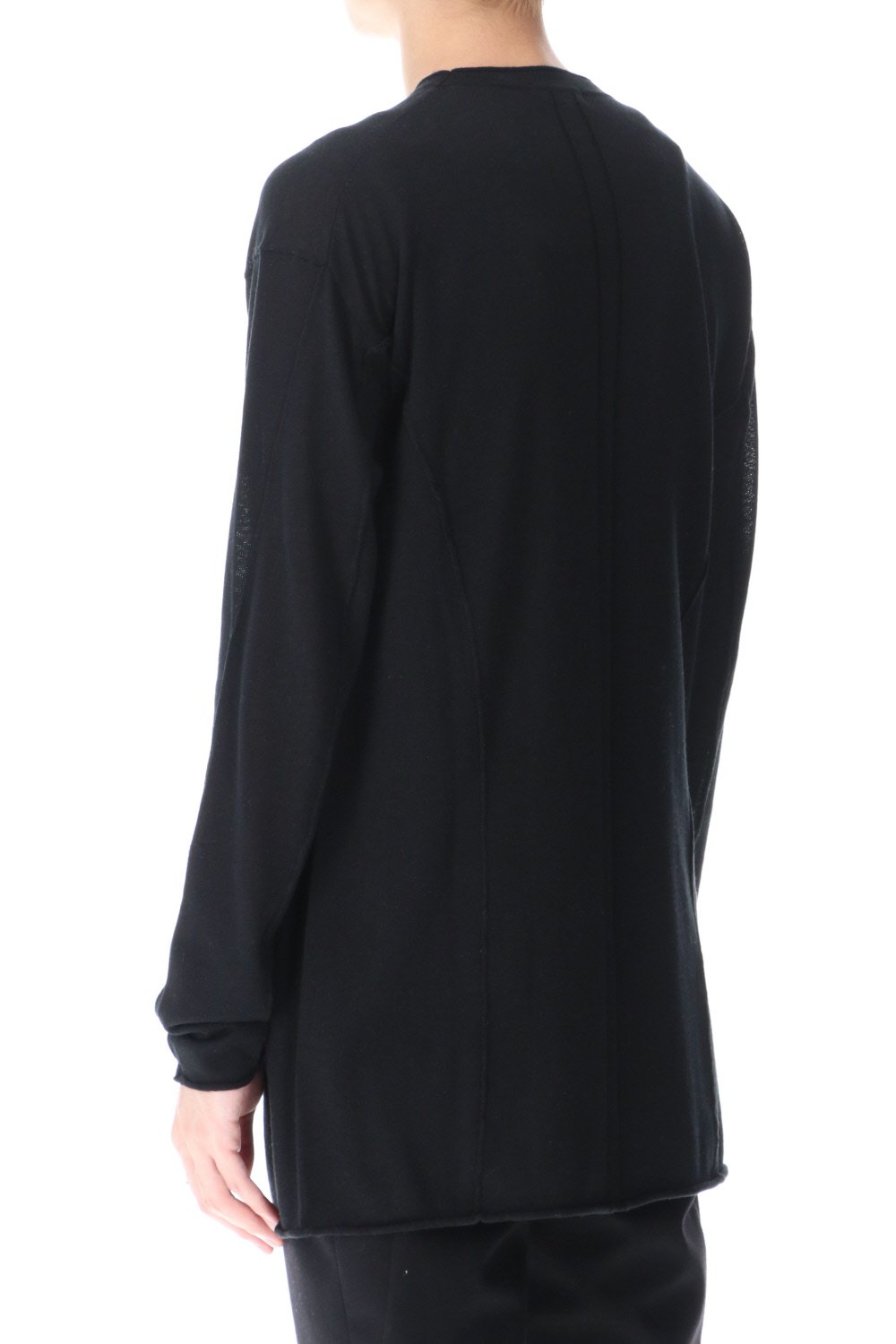 Knit long sleeve silk / cashmere Black