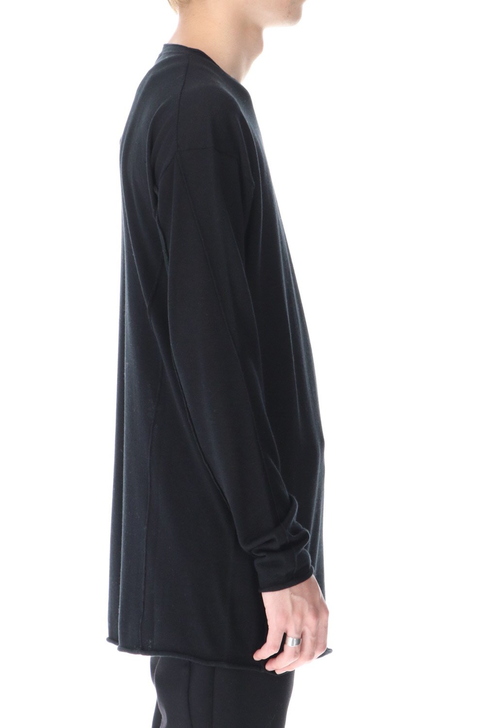 Knit long sleeve silk / cashmere Black