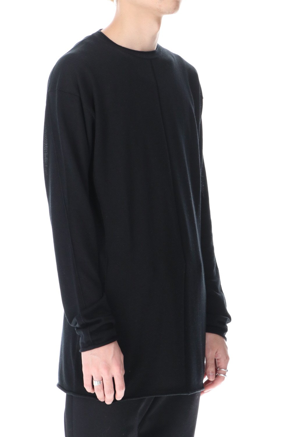 Knit long sleeve silk / cashmere Black