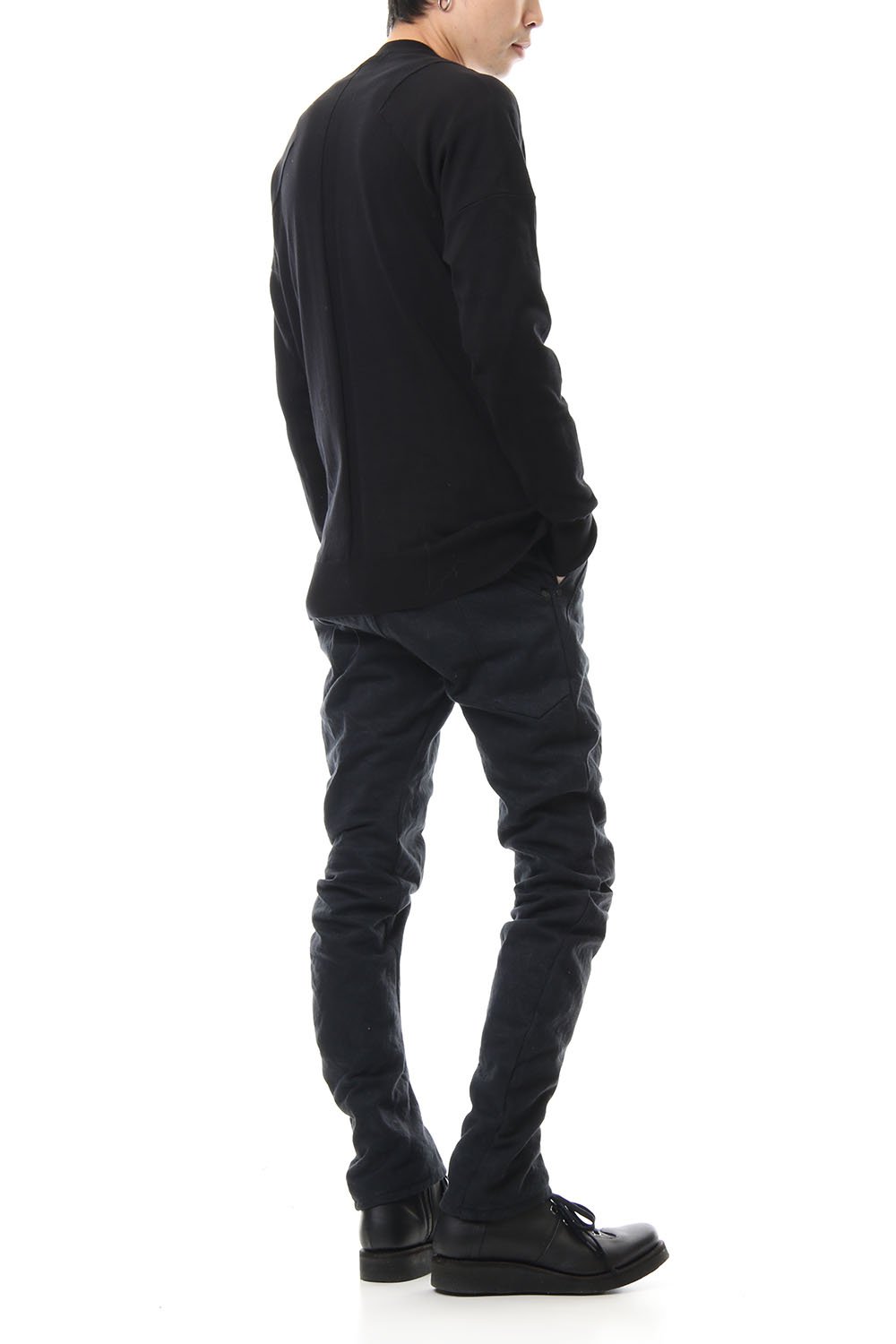 DEVOA Uneven Yarn Selvedge Denim Slim pants - Black