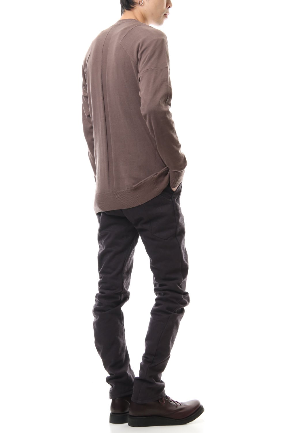 DEVOA Uneven Yarn Selvedge Denim Slim pants - Purple Gray