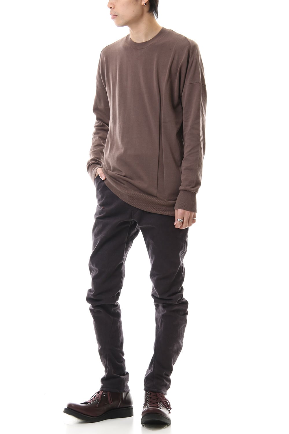 DEVOA Uneven Yarn Selvedge Denim Slim pants - Purple Gray