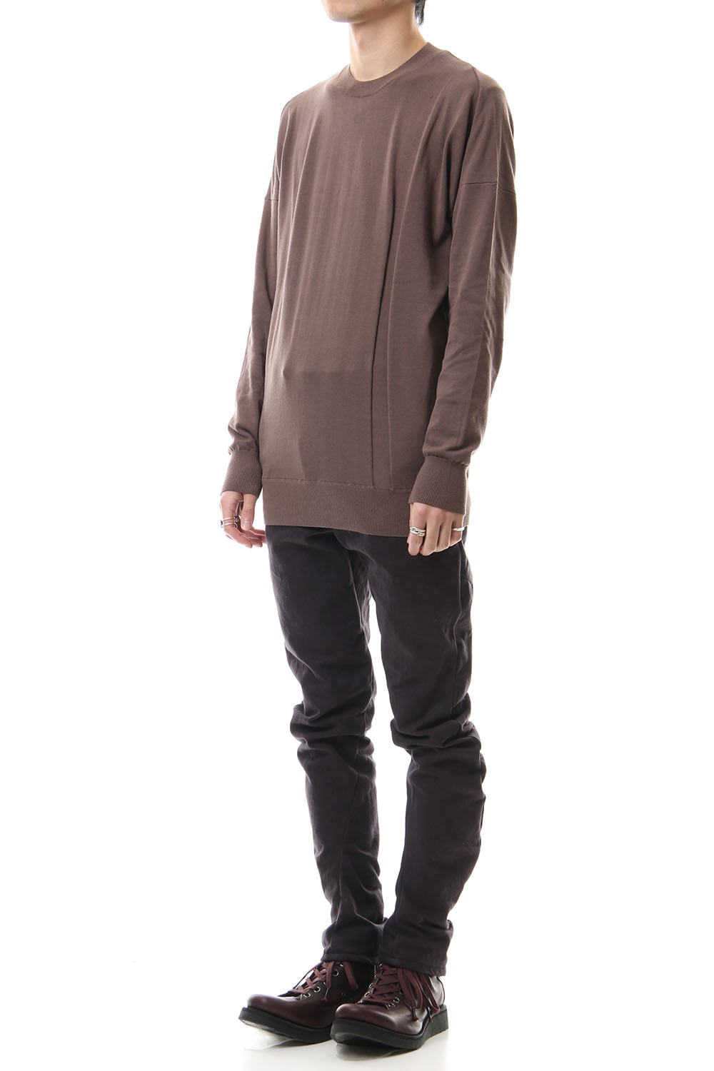 DEVOA Uneven Yarn Selvedge Denim Slim pants - Purple Gray