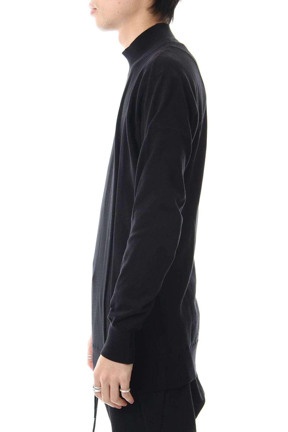 Knit high neck Cotton Black