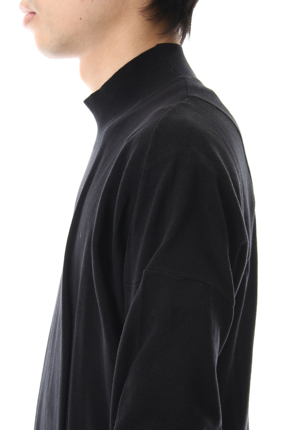 Knit high neck Cotton Black