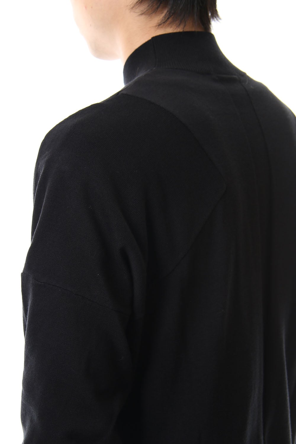 Knit high neck Cotton Black