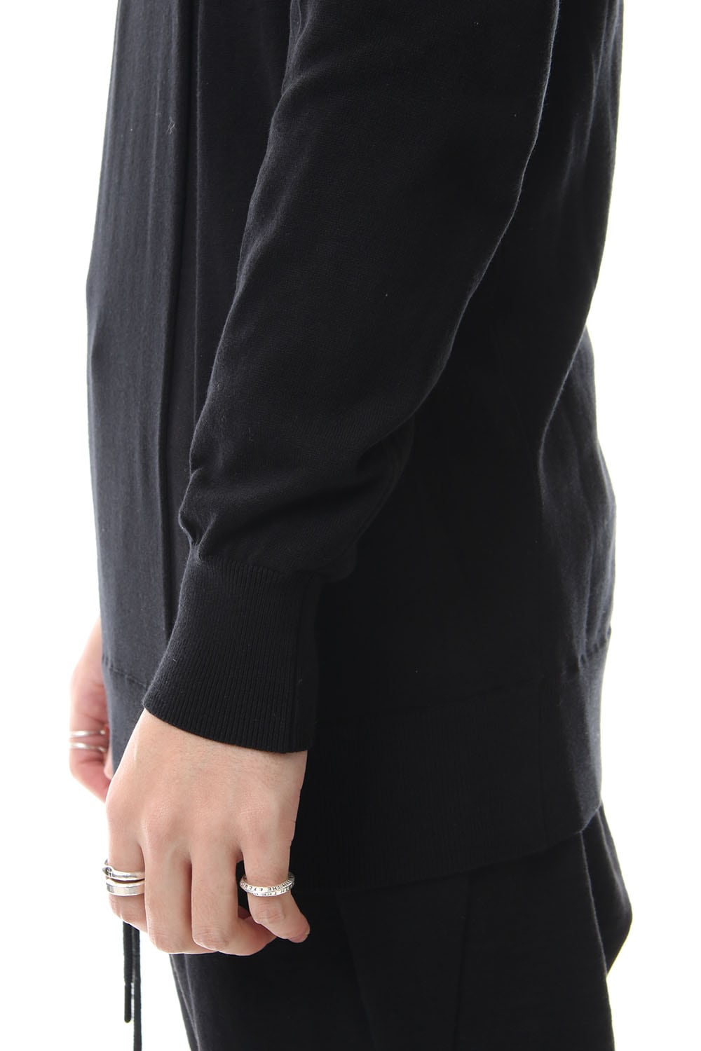 Knit high neck Cotton Black