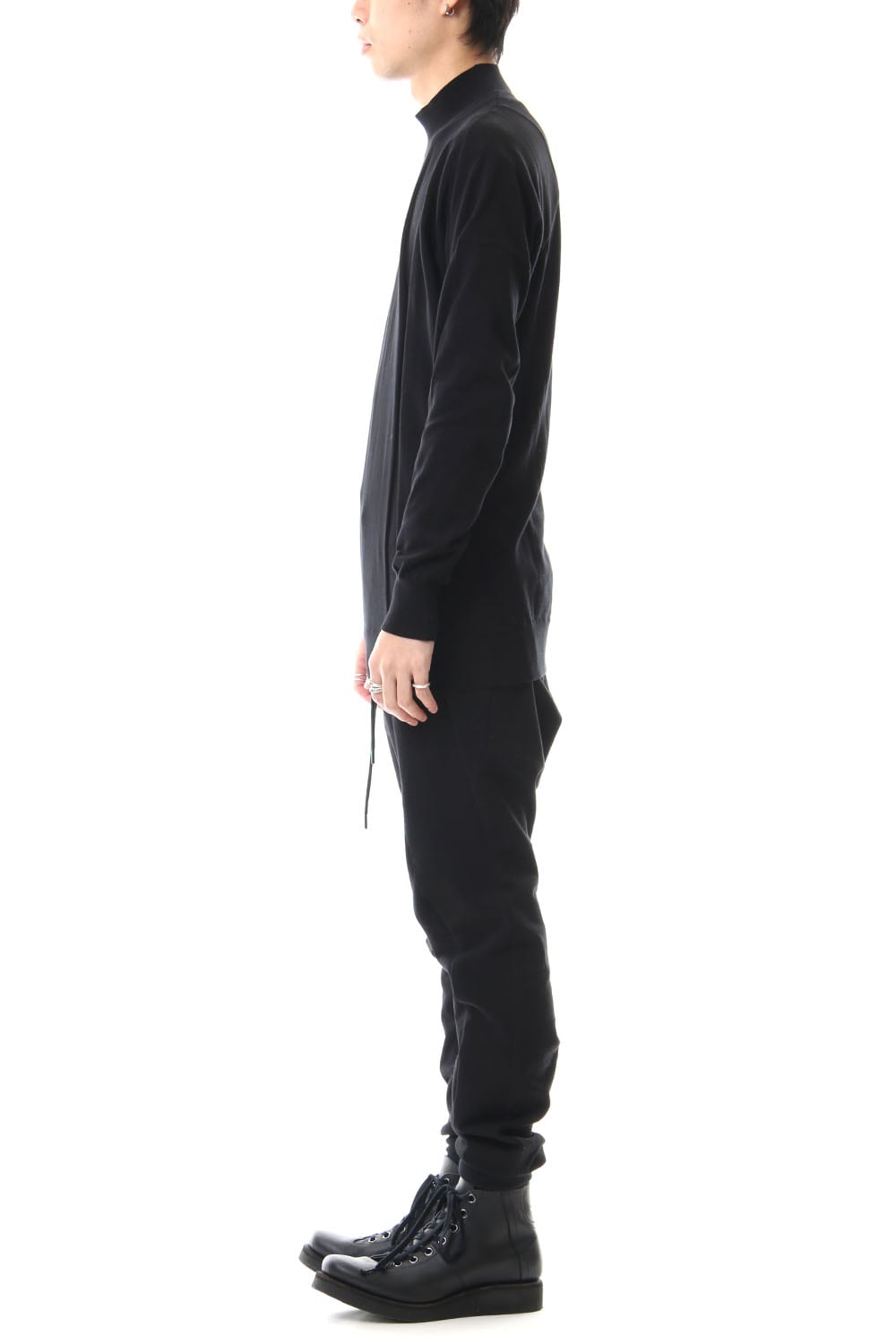 Knit high neck Cotton Black