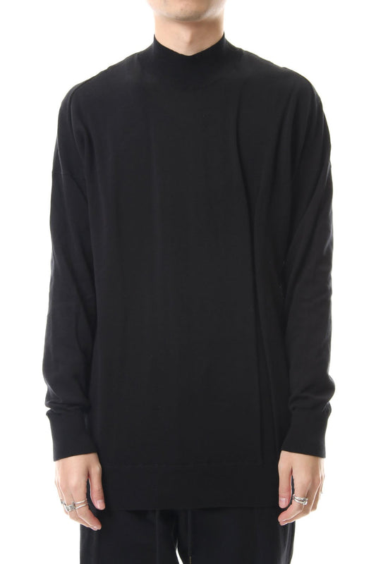 Knit high neck Cotton Black