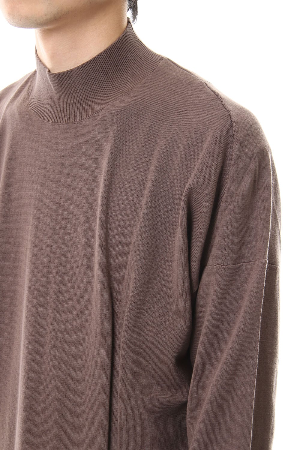 Knit high neck Cotton Gray