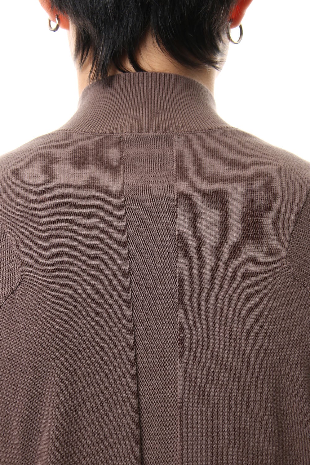 Knit high neck Cotton Gray