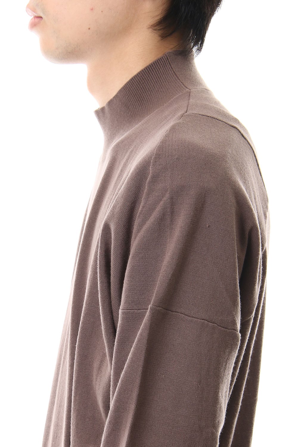 Knit high neck Cotton Gray