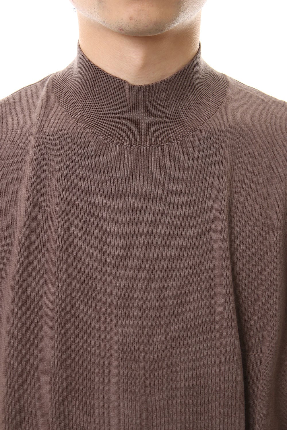 Knit high neck Cotton Gray