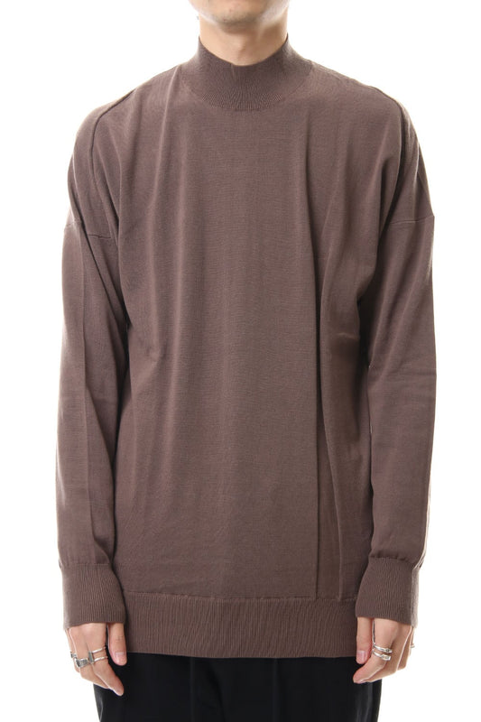 Knit high neck Cotton Gray