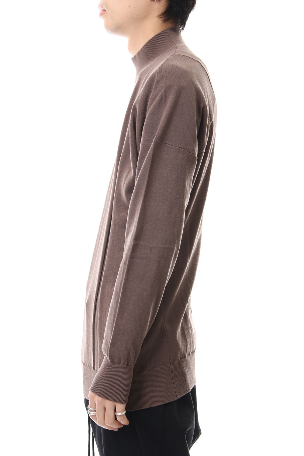 Knit high neck Cotton Gray