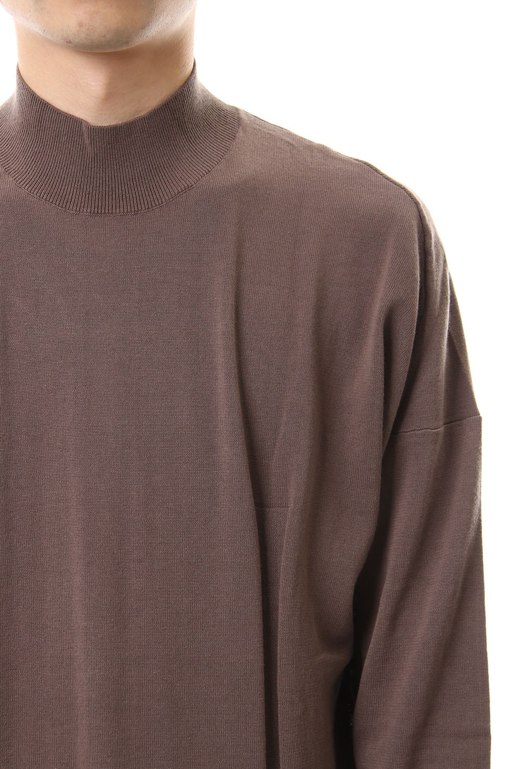 Knit high neck Cotton Gray