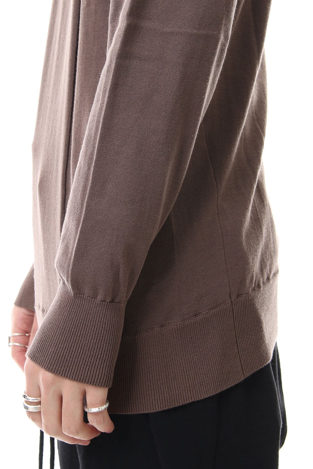 Knit high neck Cotton Gray