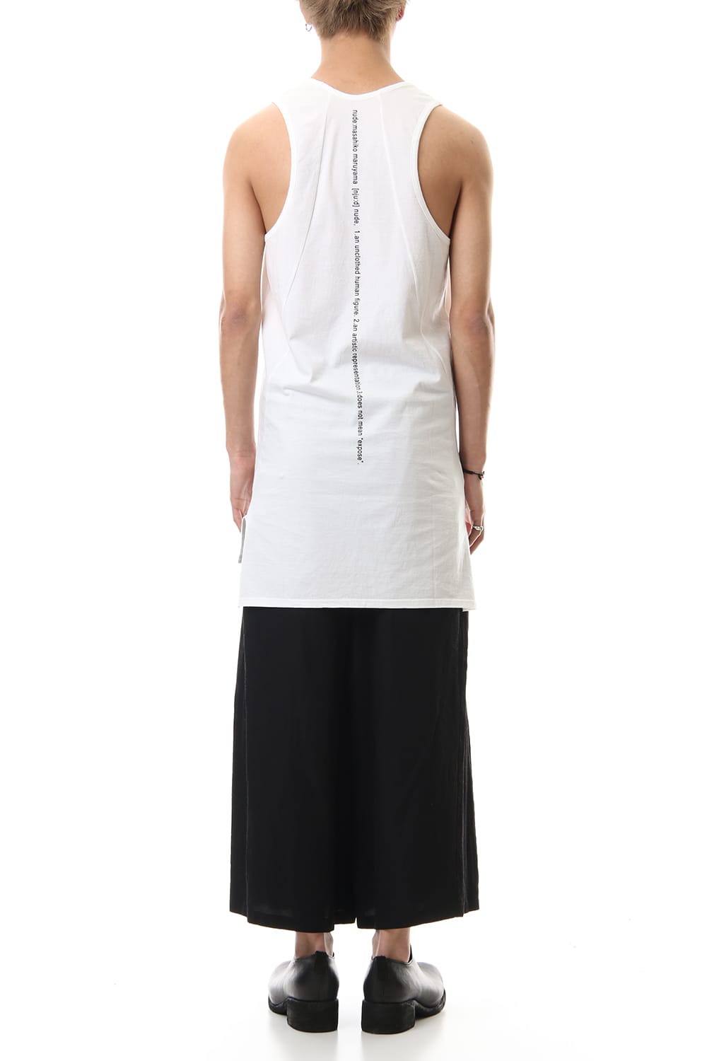 NUDE BACK PRINT TANK TOP White