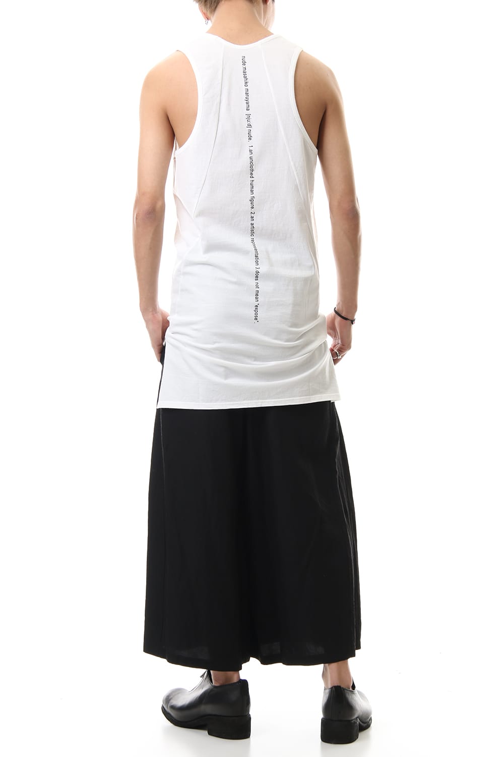 NUDE BACK PRINT TANK TOP White