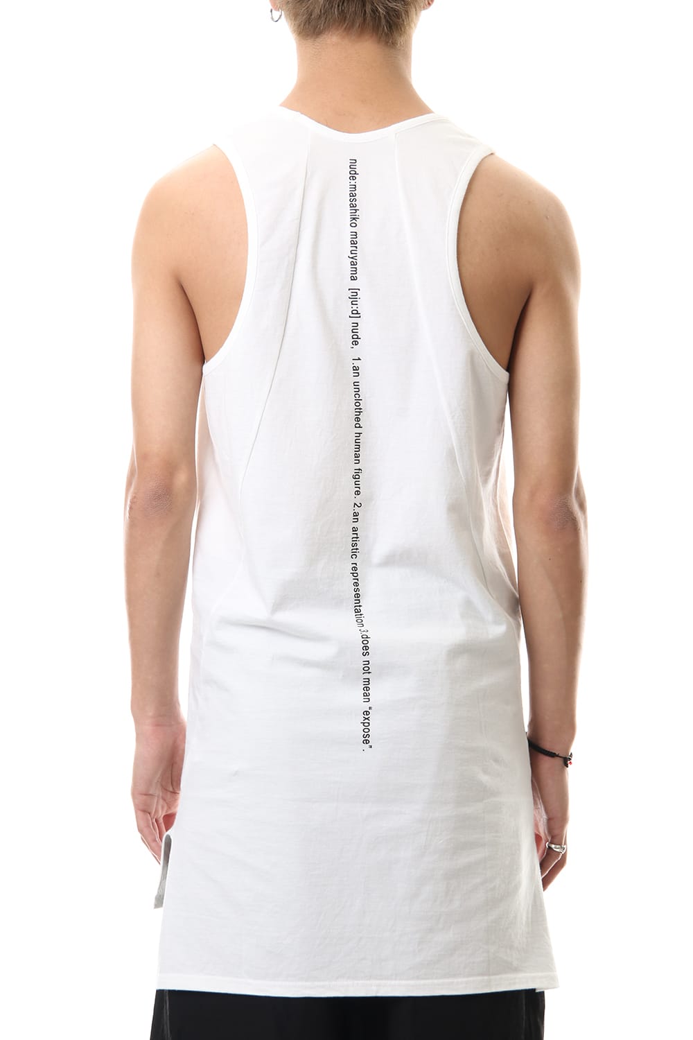 NUDE BACK PRINT TANK TOP White