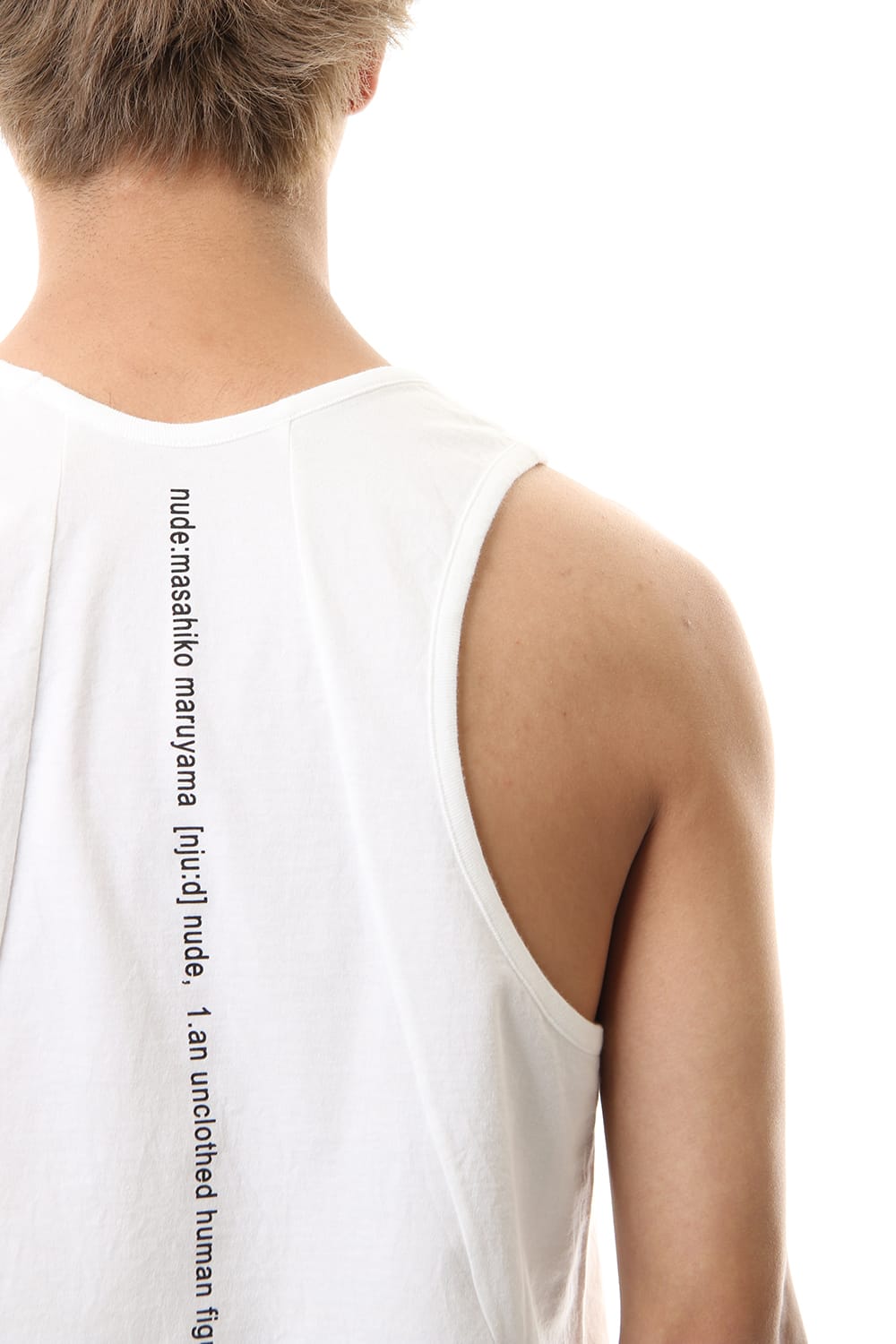 NUDE BACK PRINT TANK TOP White