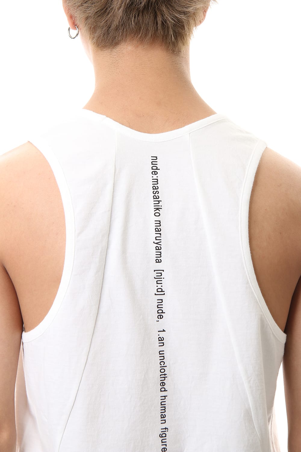 NUDE BACK PRINT TANK TOP White