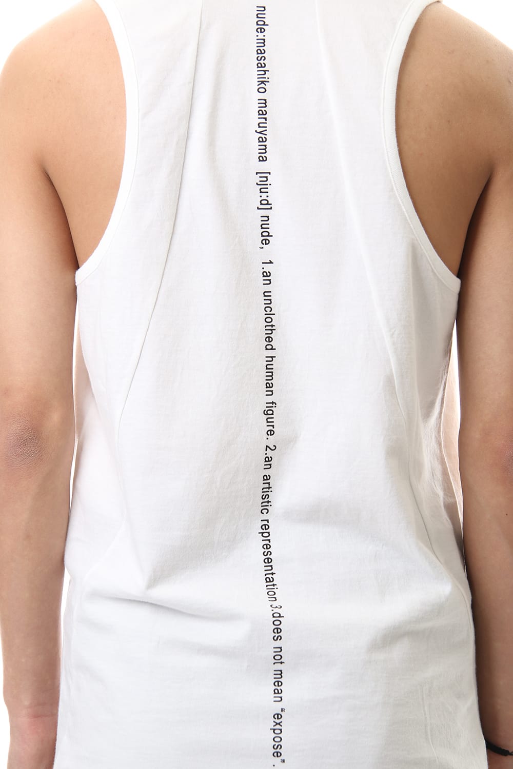 NUDE BACK PRINT TANK TOP White